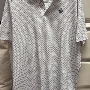 Original Penguin White Polo Shirt with Geometric Pattern